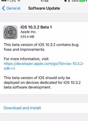 ios 10.3.2 beta